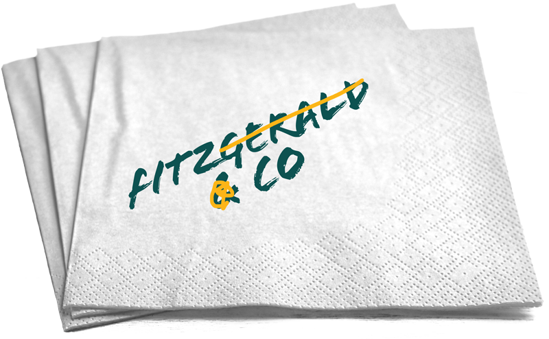 Fitzgerald logo on napkin